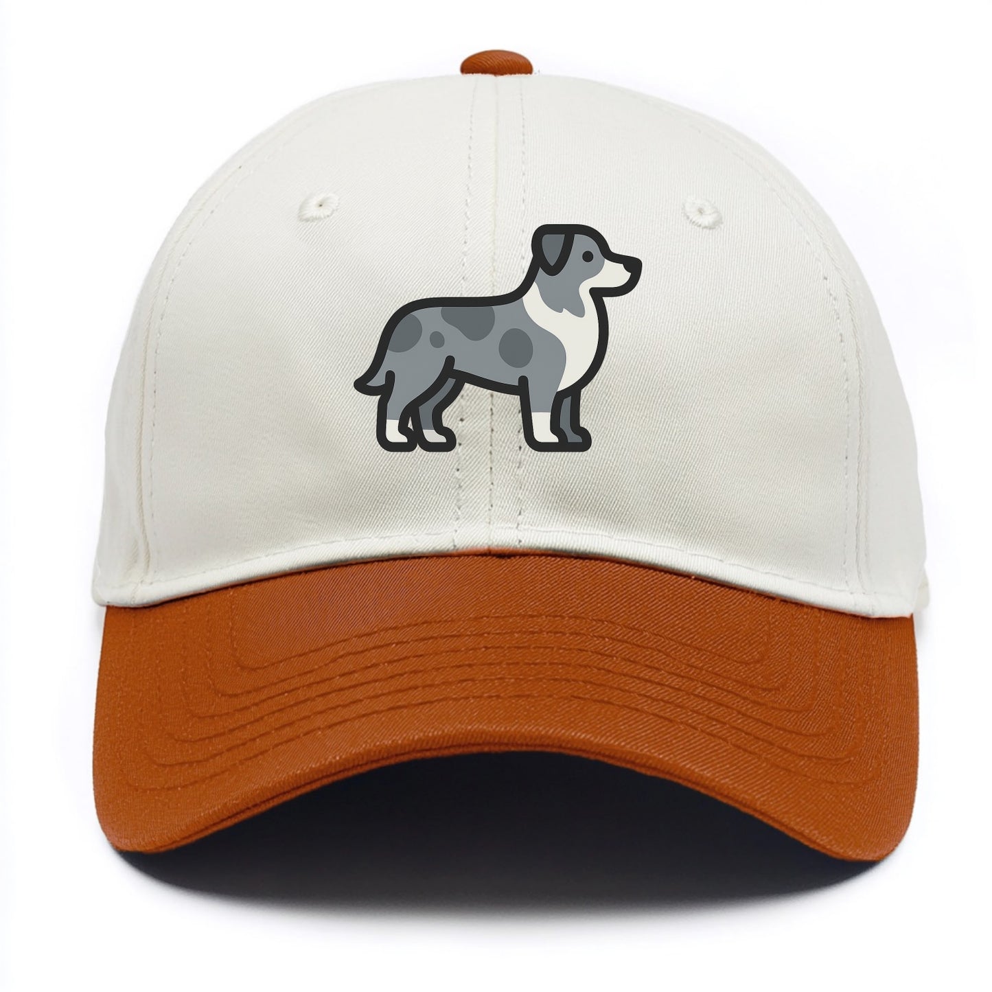 Australian Shepherd - Blue merle flat side profile - Two Tone Cap - Orange