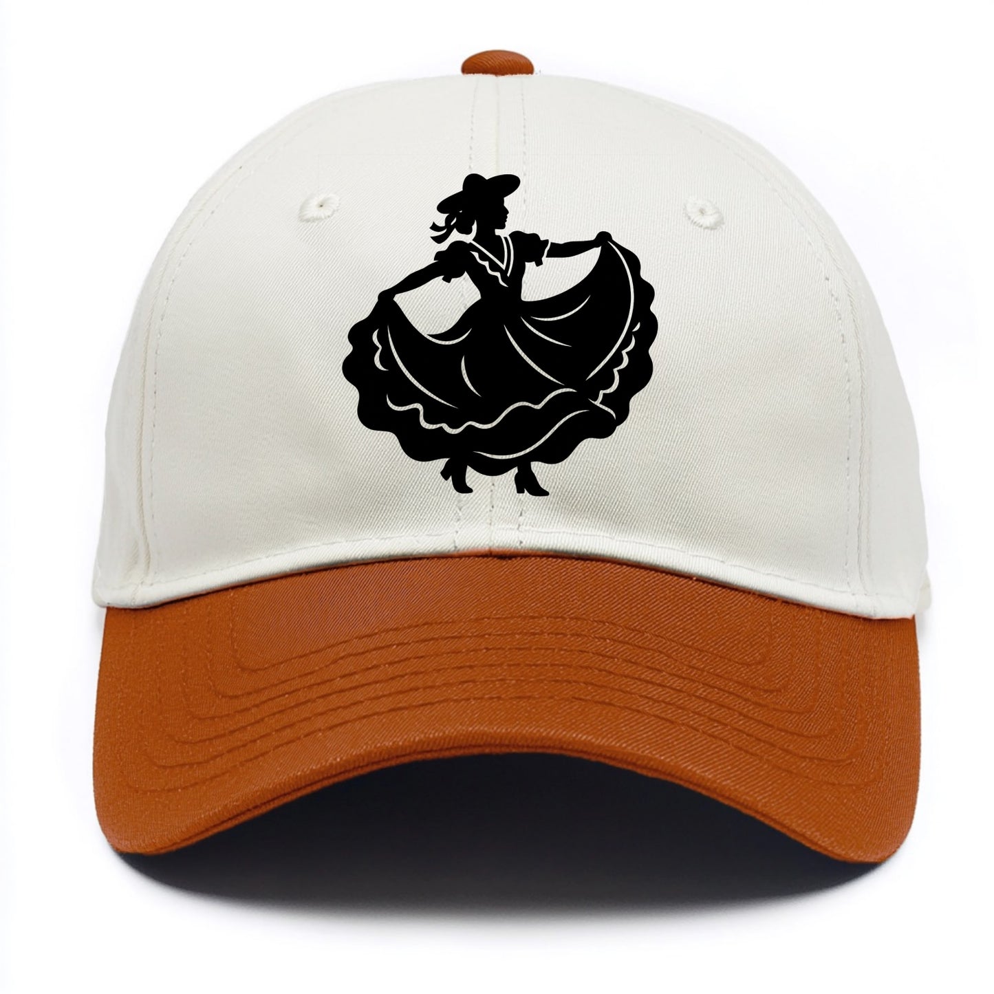 Mexican folk dancer twirling skirt - Two Tone Cap - Orange