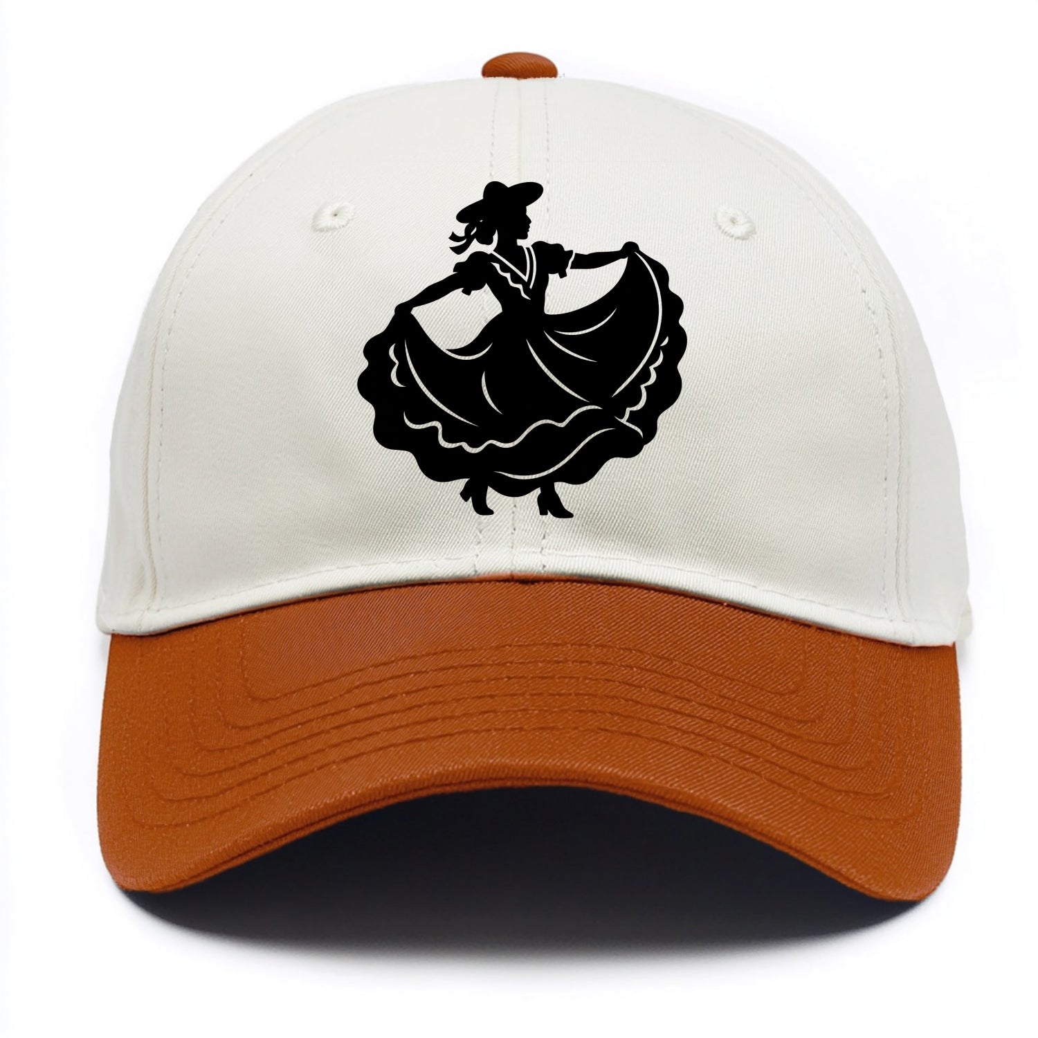 Mexican folk dancer twirling skirt - Two Tone Cap - Orange