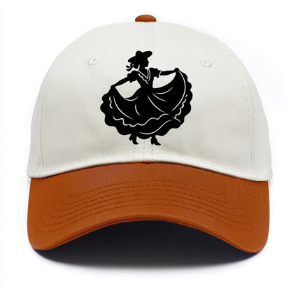 Mexican folk dancer twirling skirt - Two Tone Cap - Orange