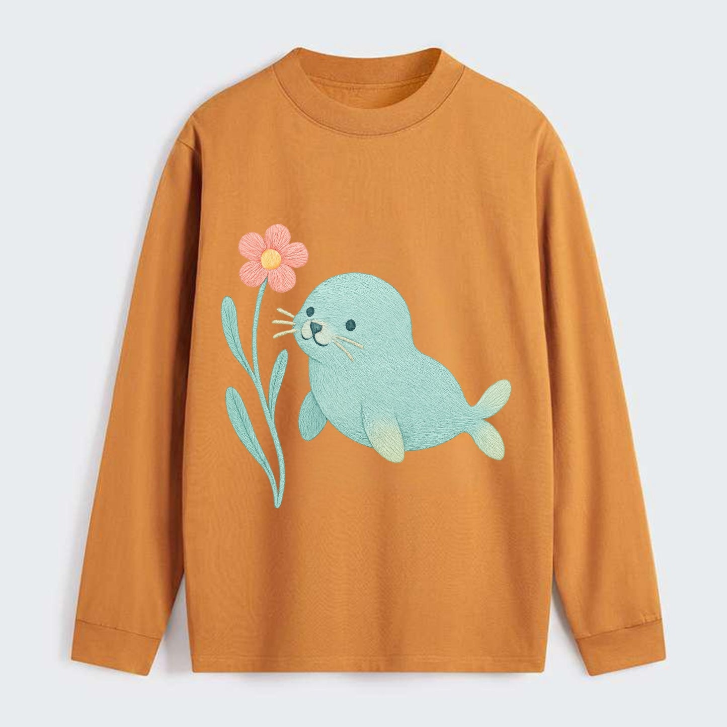 Mint Seal Pup - Classic Long Sleeve Shirt - Orange