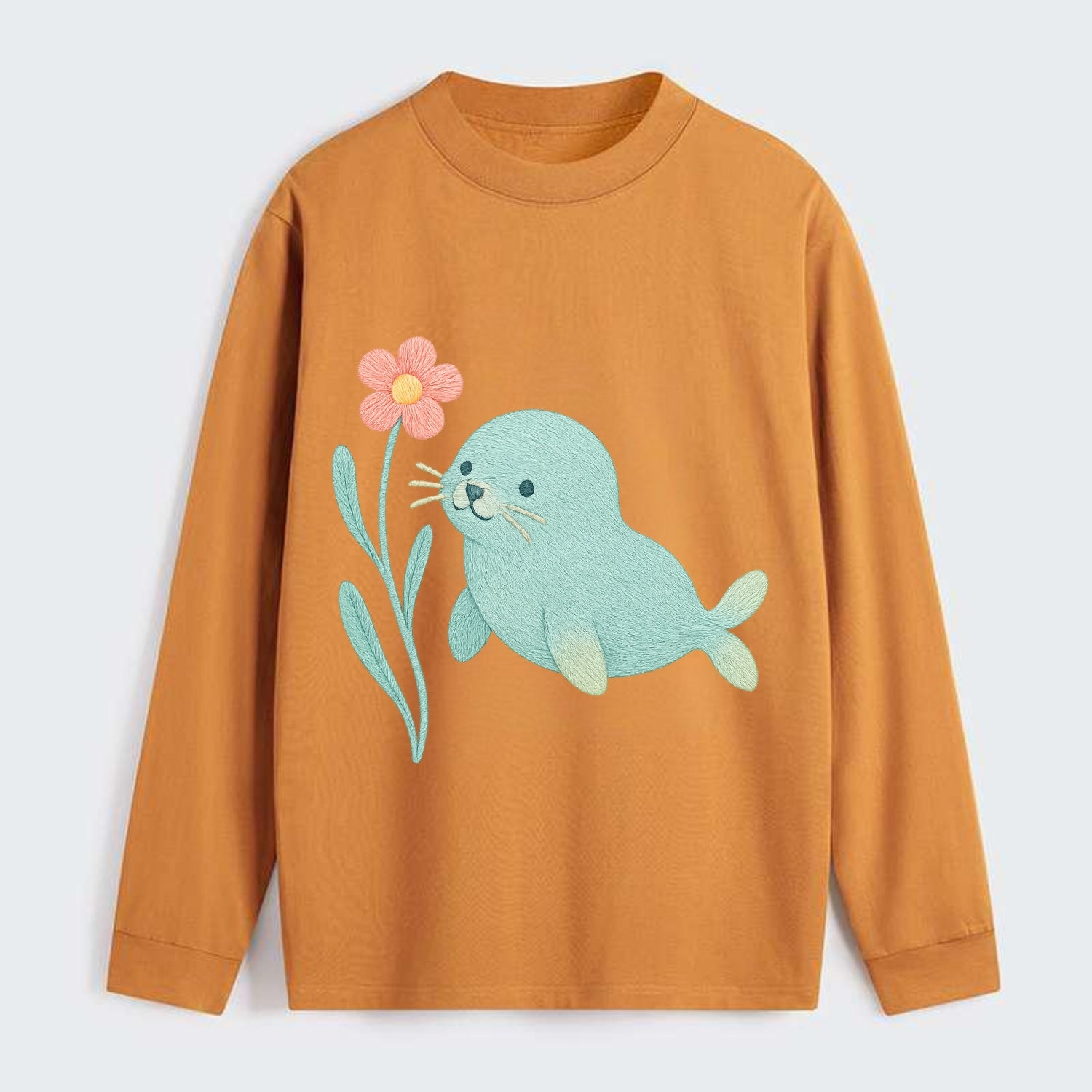 Mint Seal Pup - Classic Long Sleeve Shirt - Orange