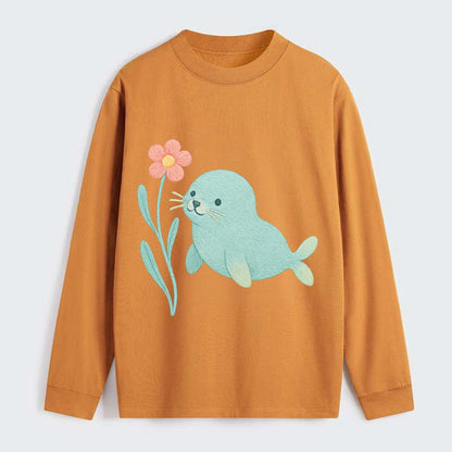 Mint Seal Pup - Classic Long Sleeve Shirt - Orange