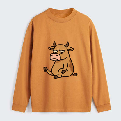 The Cow Judging Silently - Classic Long Sleeve Shirt - Orange