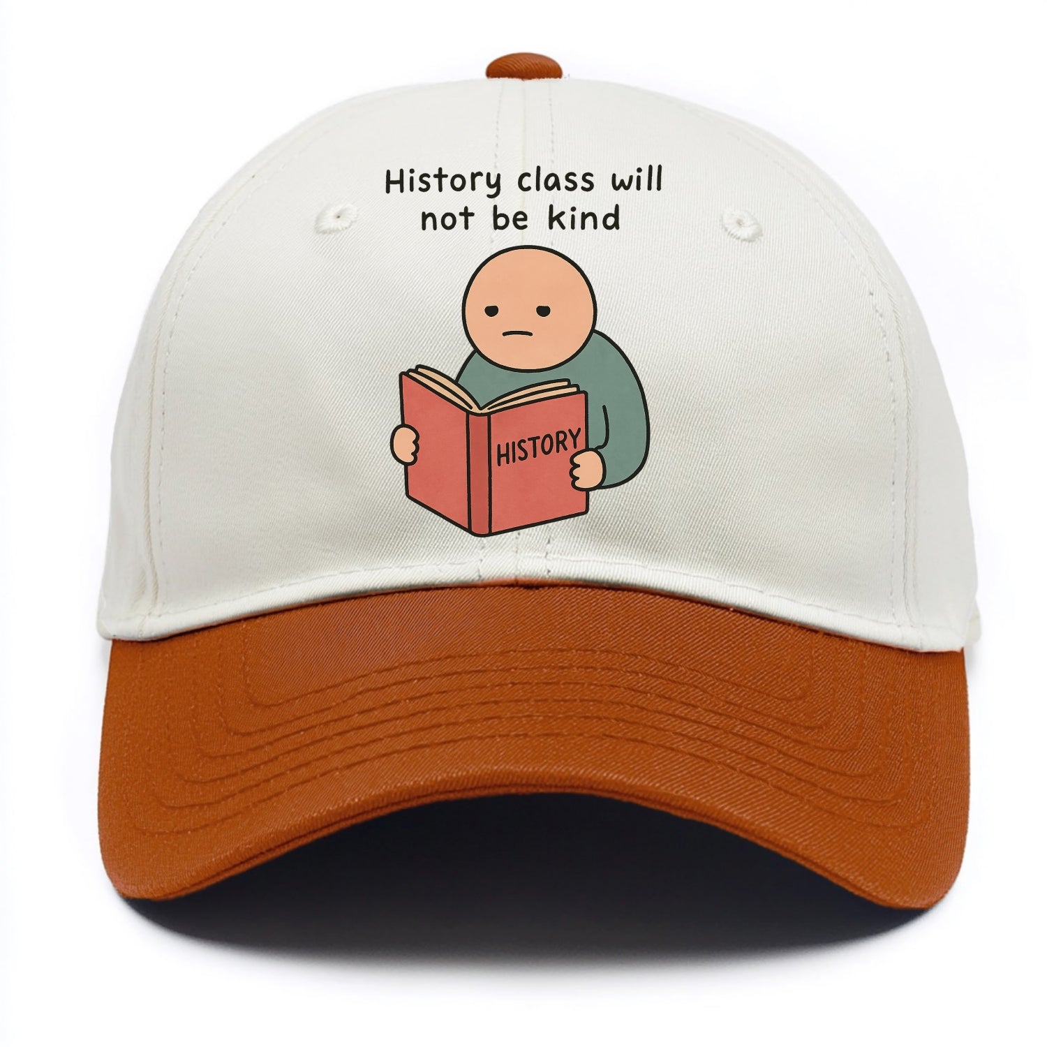 Future history book with cringe - "History class will not be kind" - Two Tone Cap - Orange
