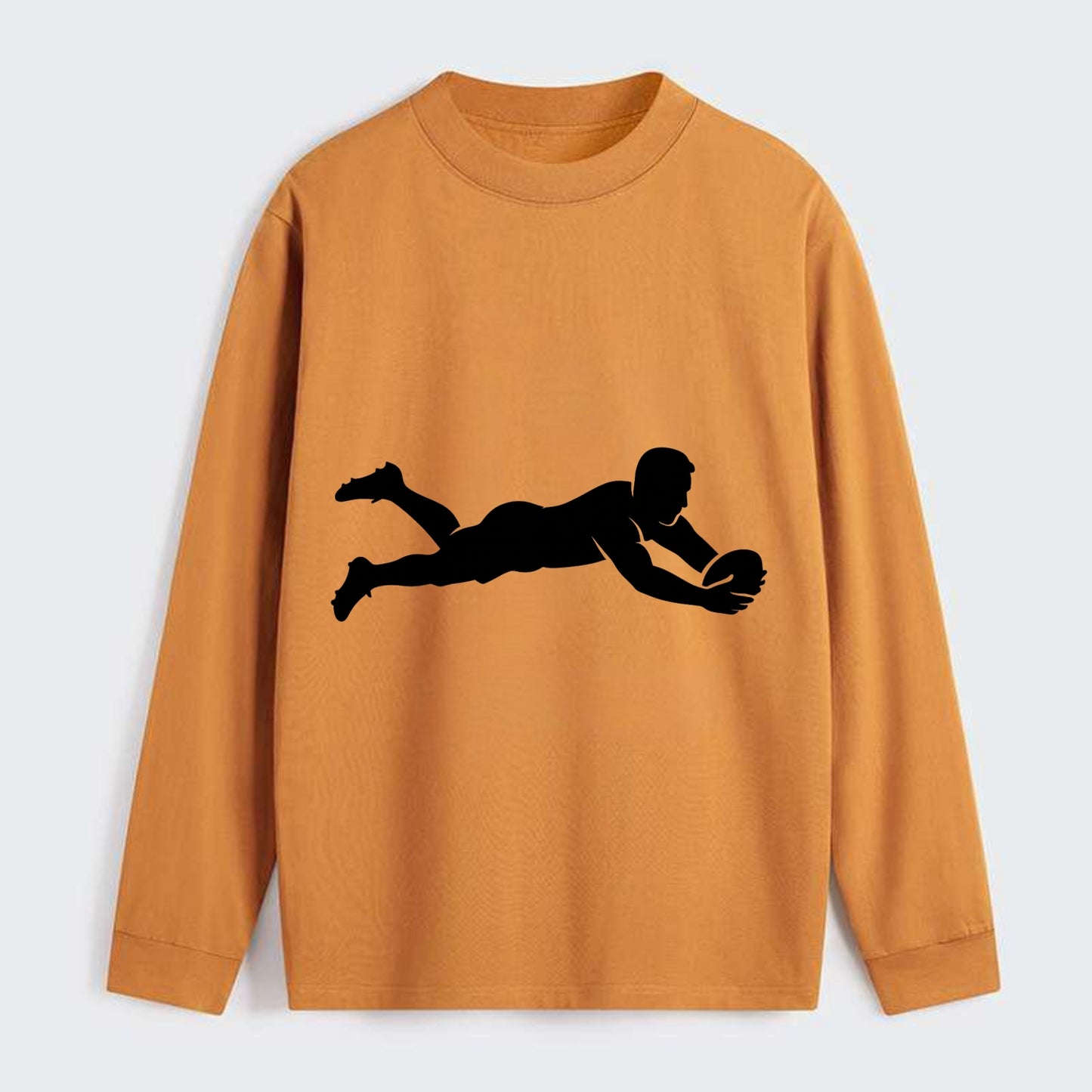Rugby player diving for try - Classic Long Sleeve Shirt - Orange