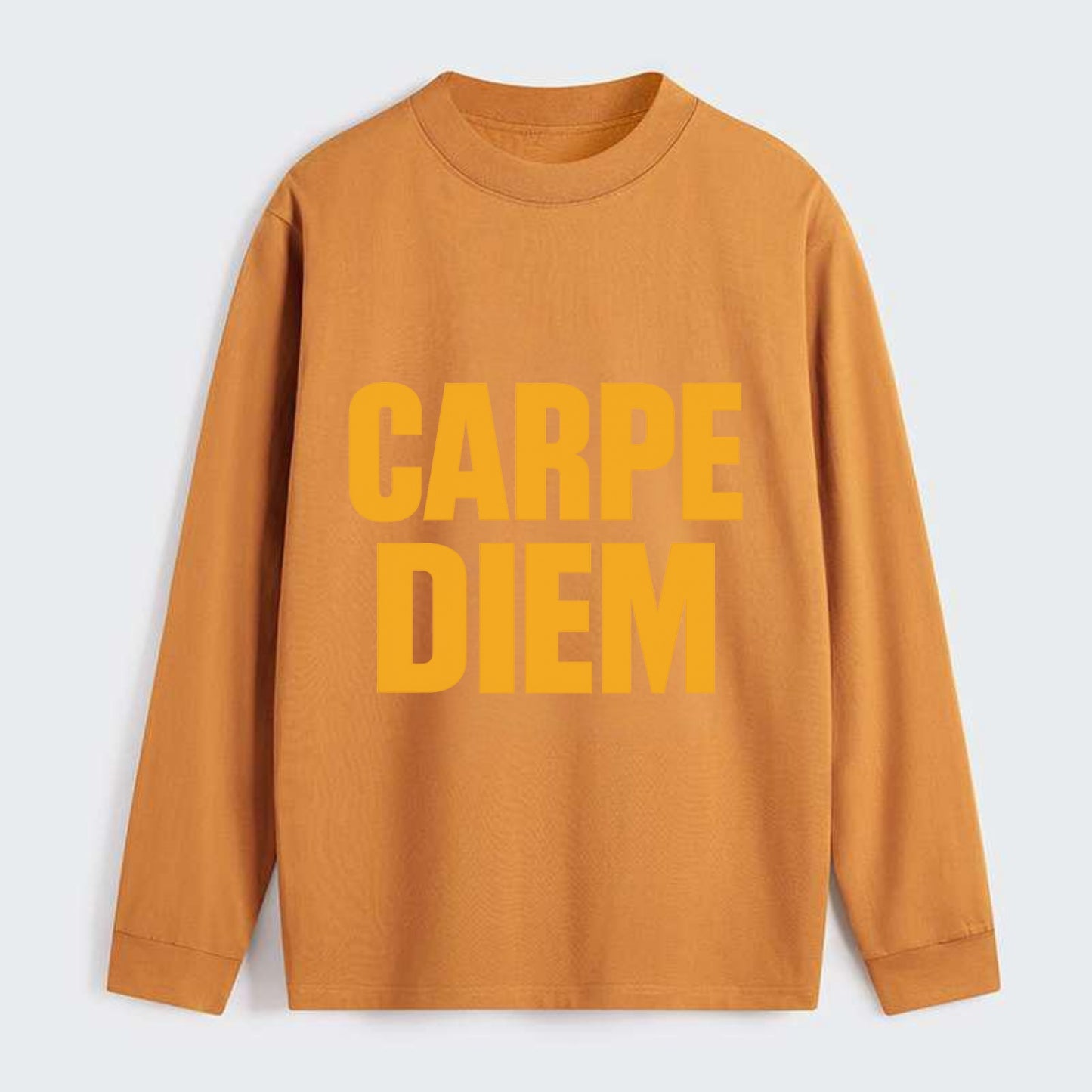 Bold typography design - "CARPE DIEM" - seize the day - Classic Long Sleeve Shirt - Orange