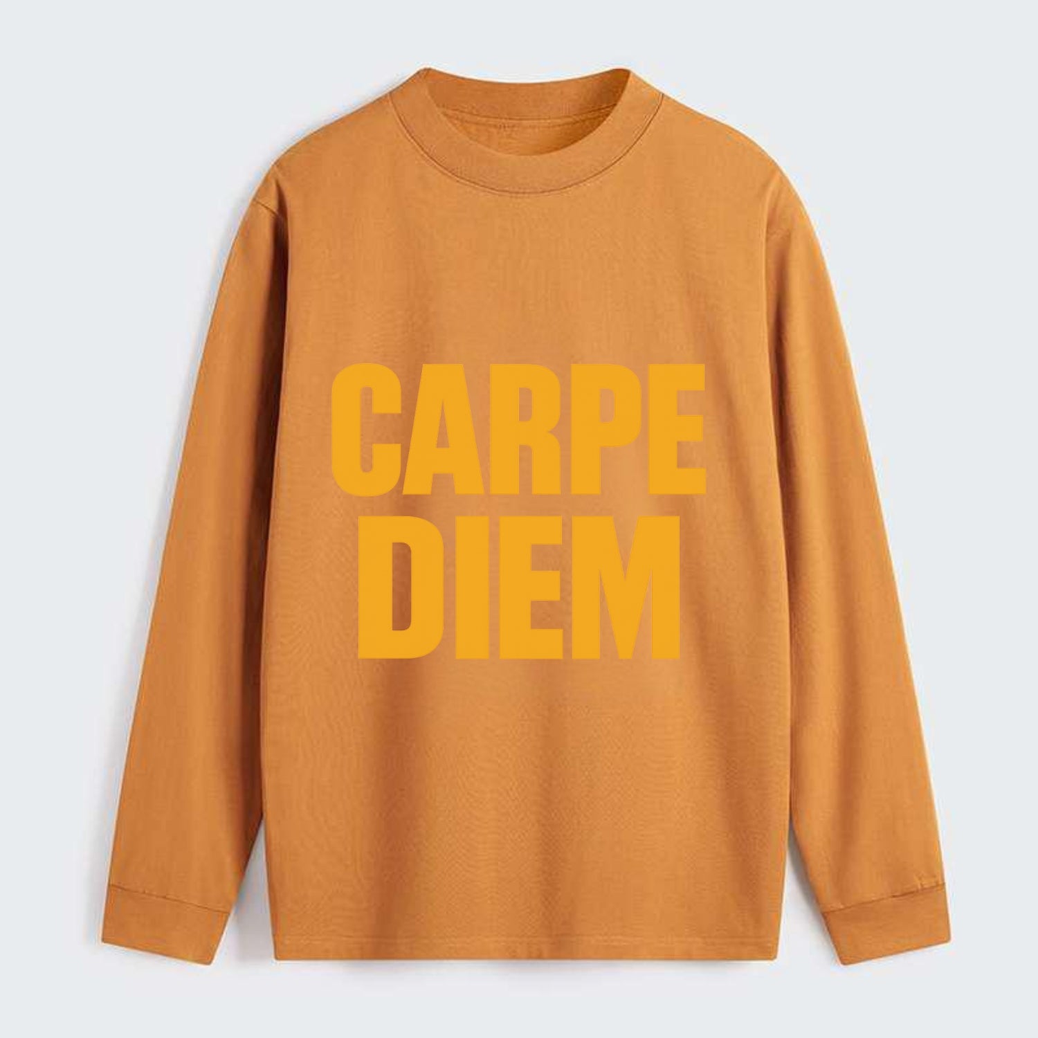 Bold typography design - "CARPE DIEM" - seize the day - Classic Long Sleeve Shirt - Orange