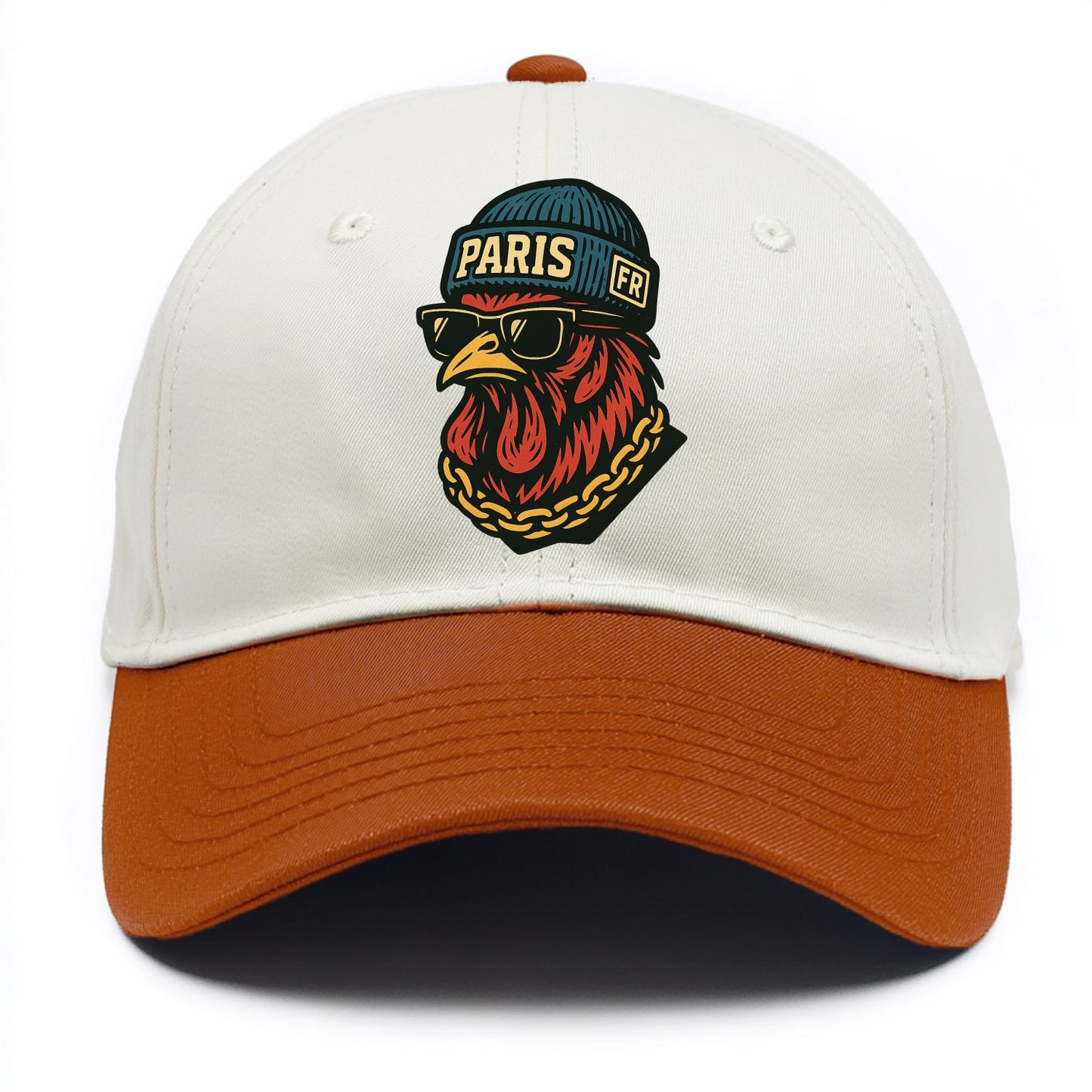 Paris Rooster - Two Tone Cap - Orange
