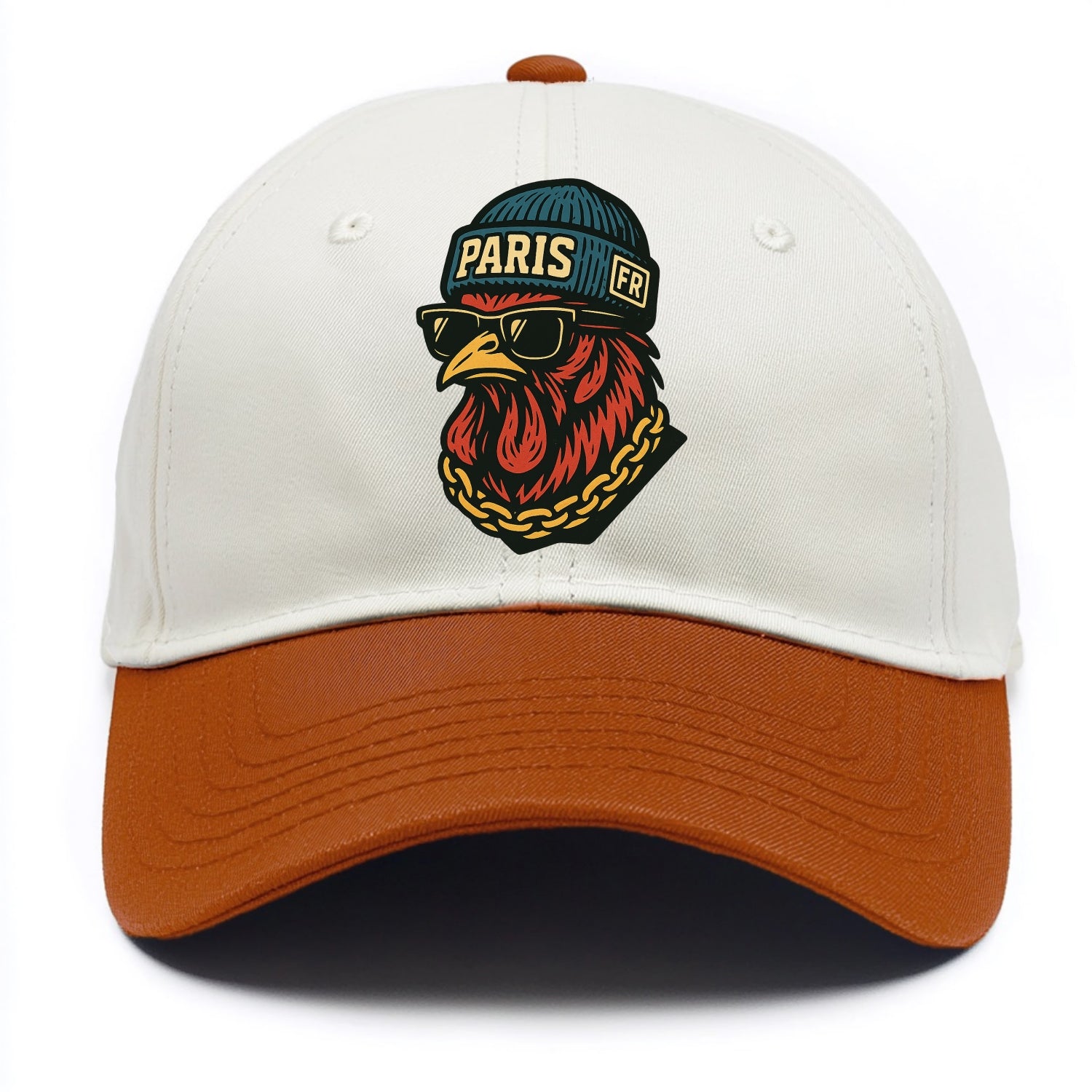 Paris Rooster - Two Tone Cap - Orange