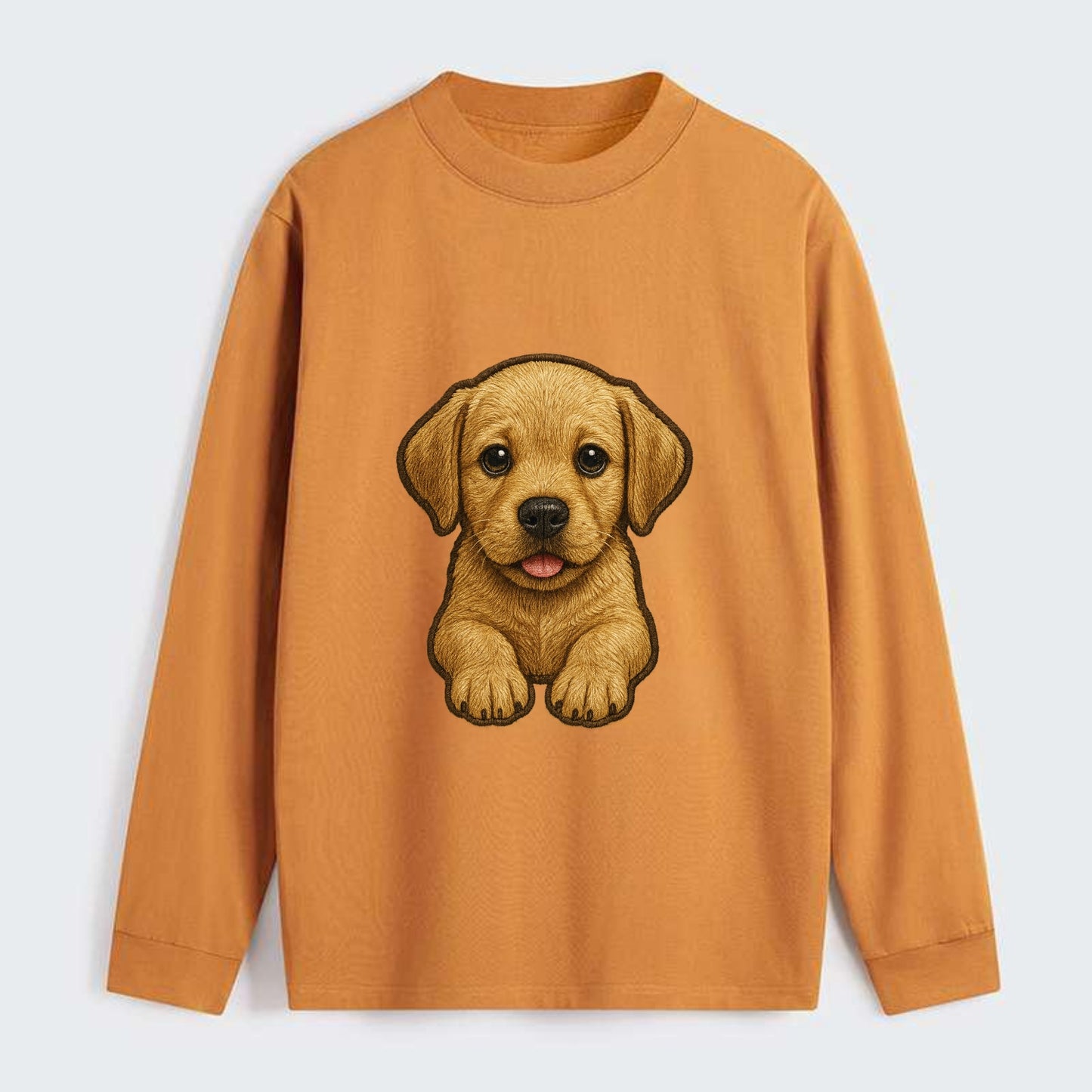 Baby Labrador Retriever Puppy - yellow/black/chocolate, soulful eyes, - Classic Long Sleeve Shirt - Orange