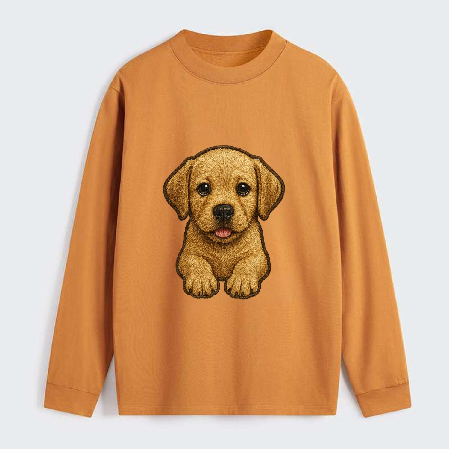 Baby Labrador Retriever Puppy - yellow/black/chocolate, soulful eyes, - Classic Long Sleeve Shirt - Orange