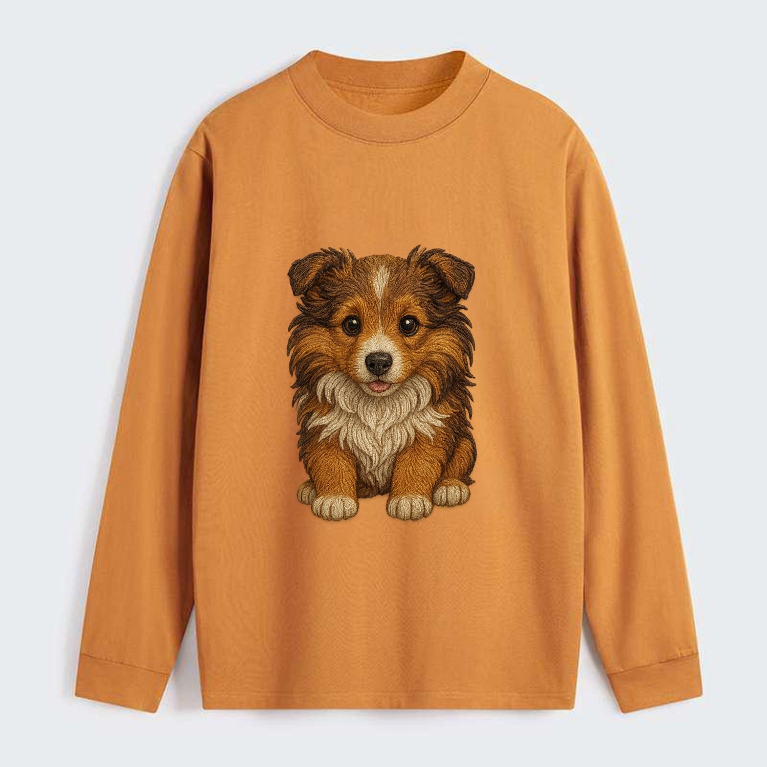 Baby Shetland Sheepdog Puppy - mini collie look, flowing mane, - Classic Long Sleeve Shirt - Orange