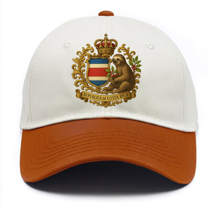 Costa Rica Sloth Emblem  - Two Tone Cap - Orange