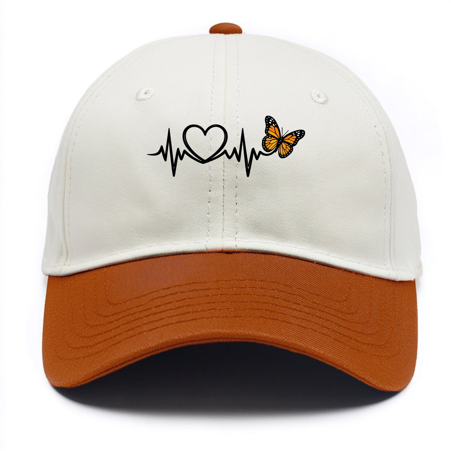 Heartbeat Butterfly - Two Tone Cap - Orange