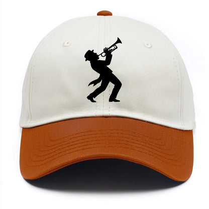 Trumpet player hitting high note - Two Tone Cap - Orange