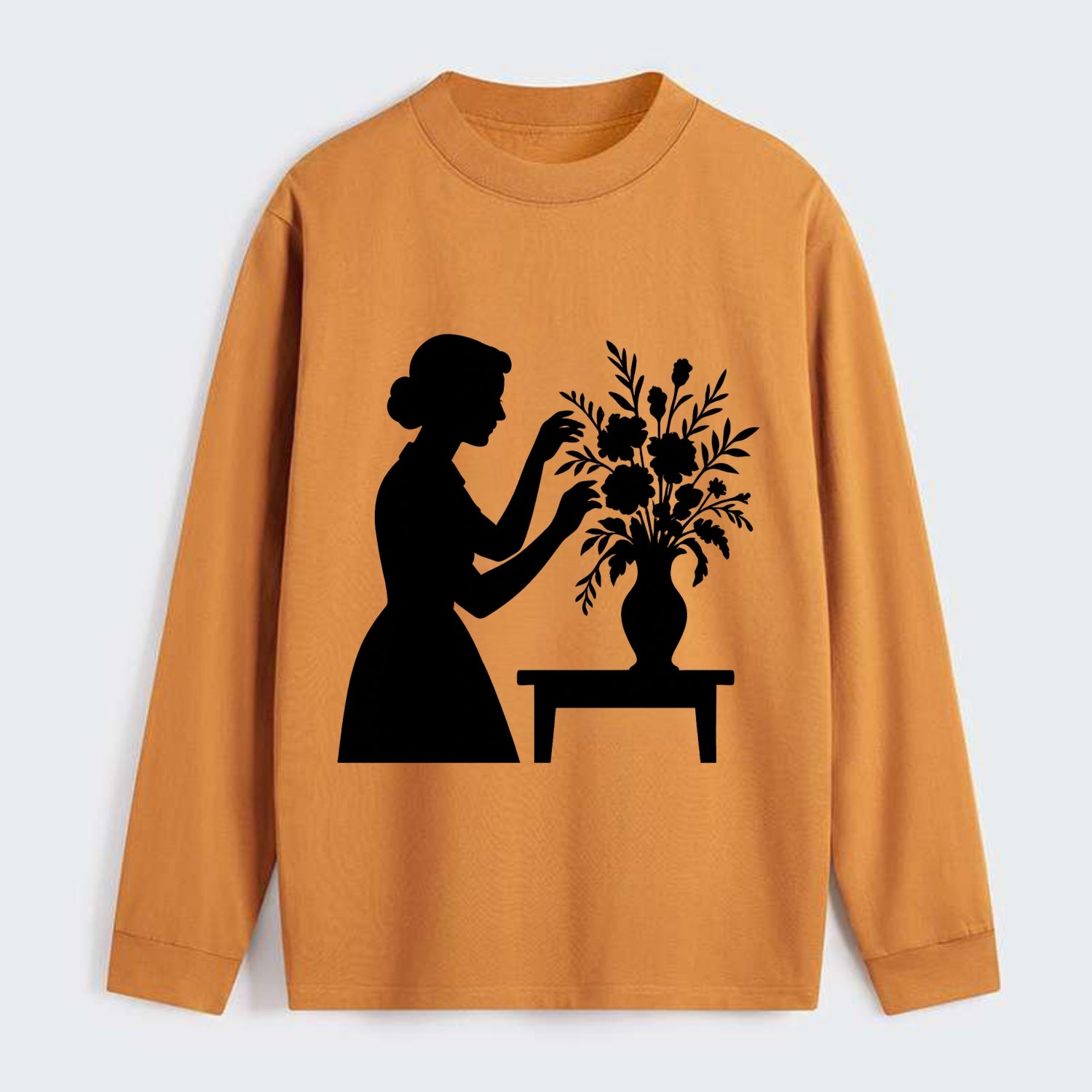 Florist arranging dramatic bouquet - Classic Long Sleeve Shirt - Orange