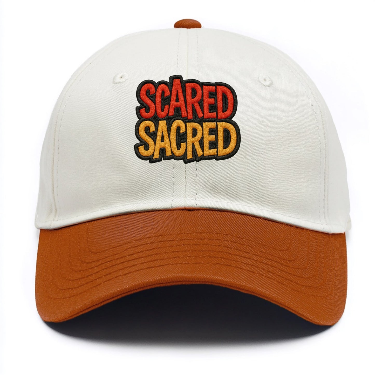 SCARED;SACRED JOURNEY Spiritual Purple Hat - Two Tone Cap - Orange
