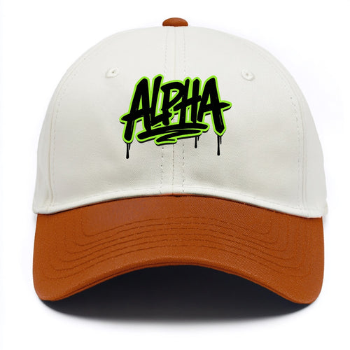 Bold typography design - ALPHA - leader of the pack - Two Tone Cap