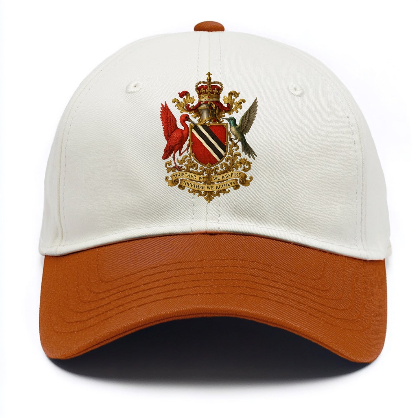 Trinidad Scarlet Ibis Emblem  - Two Tone Cap - Orange