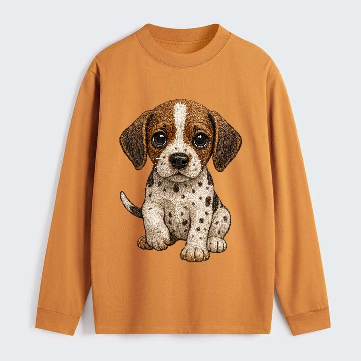 Baby Pointer Puppy - spotted coat, noble stance, alert eyes, - Classic Long Sleeve Shirt - Orange