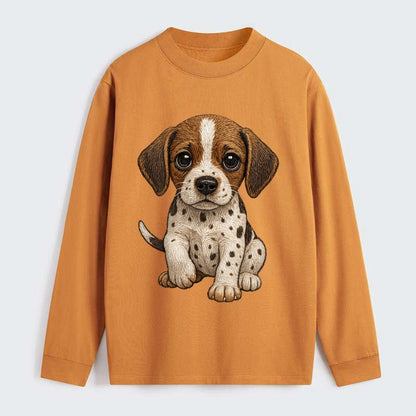 Baby Pointer Puppy - spotted coat, noble stance, alert eyes, - Classic Long Sleeve Shirt - Orange