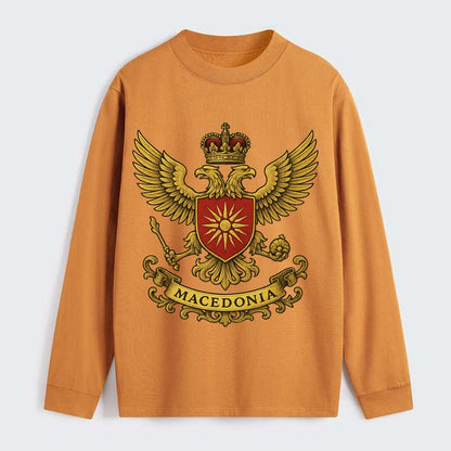 Macedonia Heritage Badge - Classic Long Sleeve Shirt - Orange