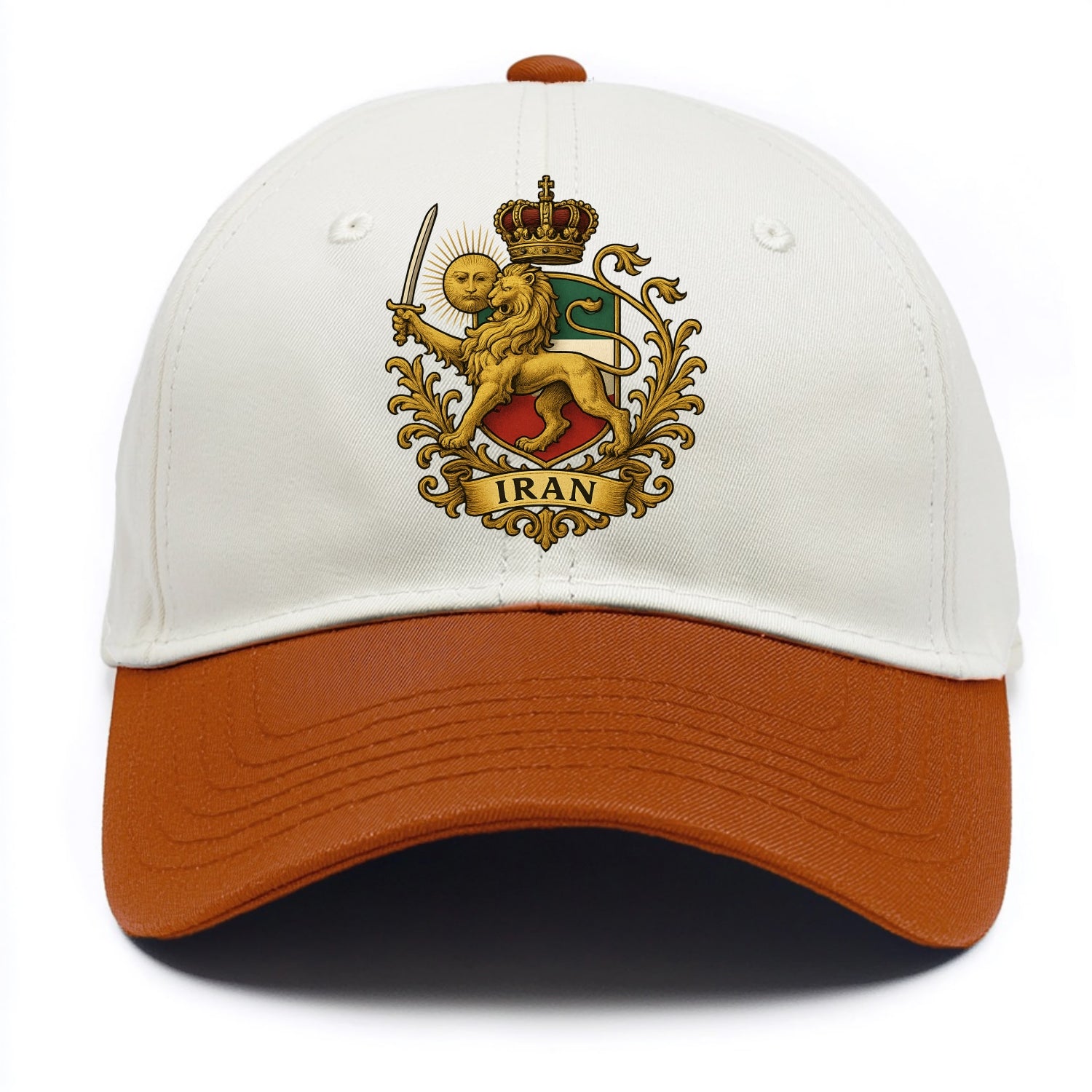 Royal Iran Coat Of Arms - Two Tone Cap - Orange