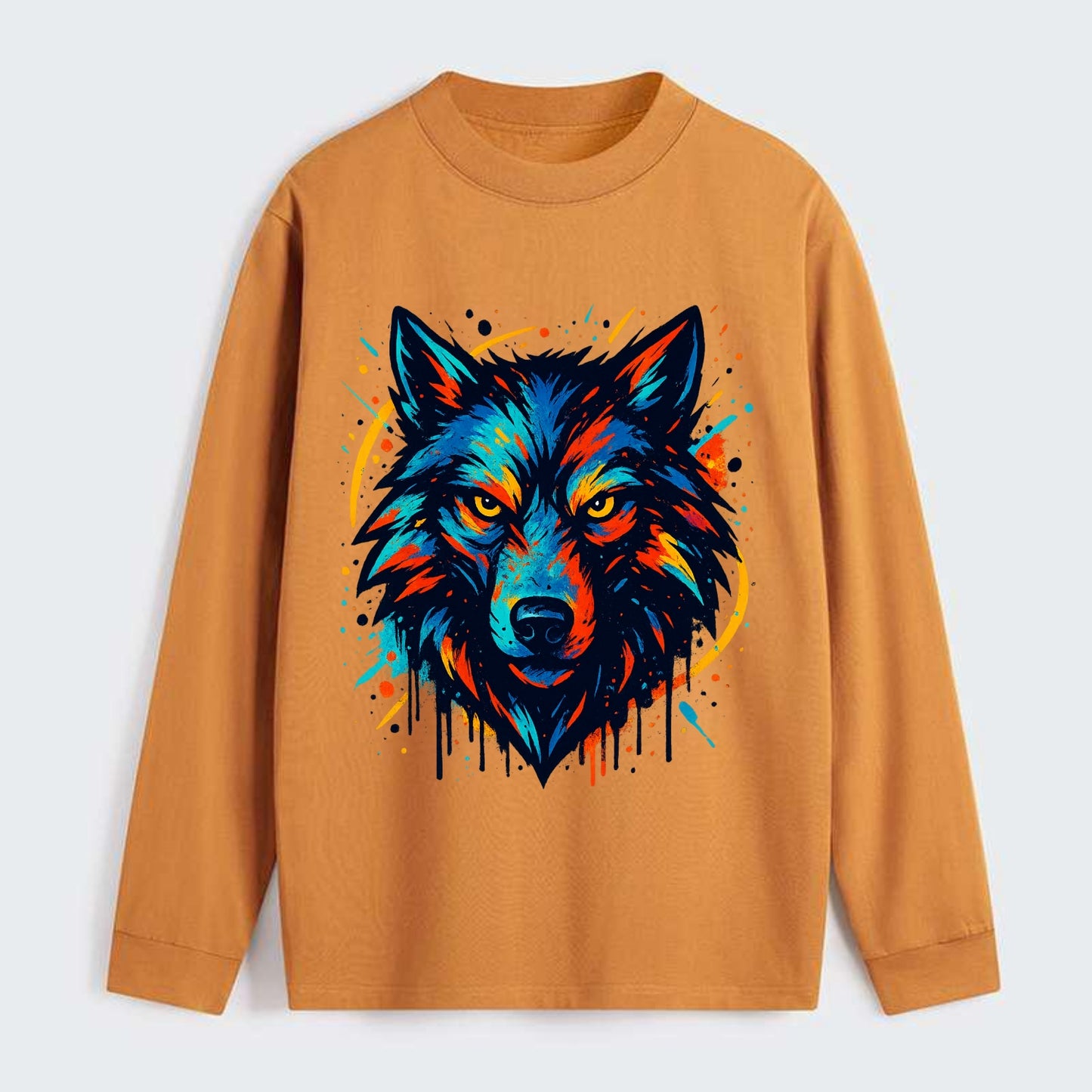 Alpha Wolf Leader  - Classic Long Sleeve Shirt - Orange