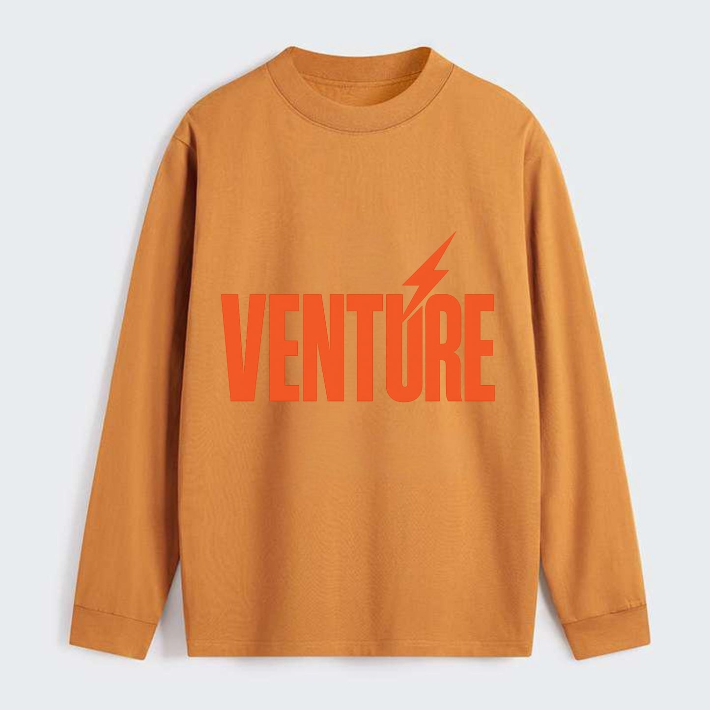Bold typography design - "VENTURE" - taking risks, bold exploration - Classic Long Sleeve Shirt - Orange