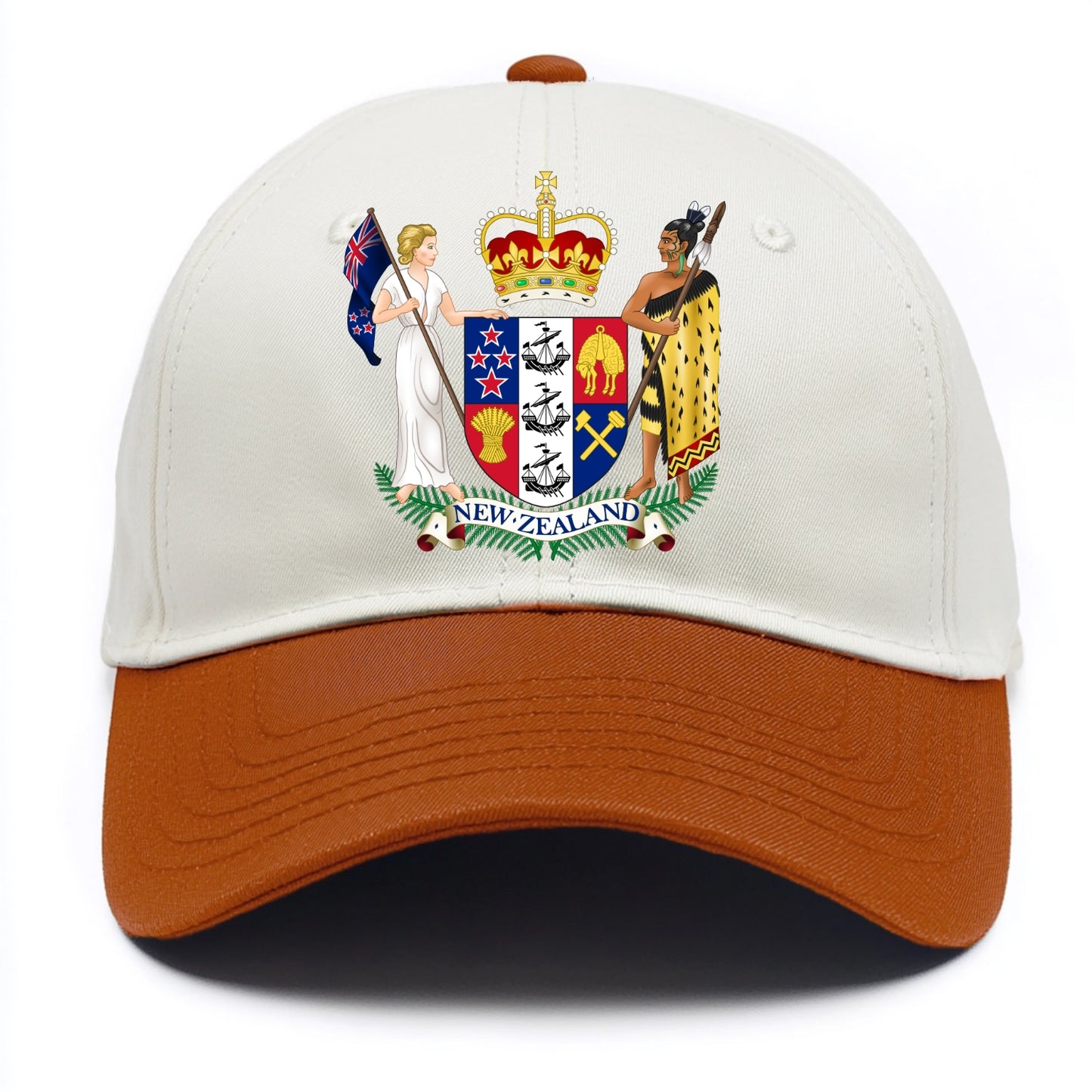 Coat Of Arms Of New Zealand - Two Tone Cap - Orange