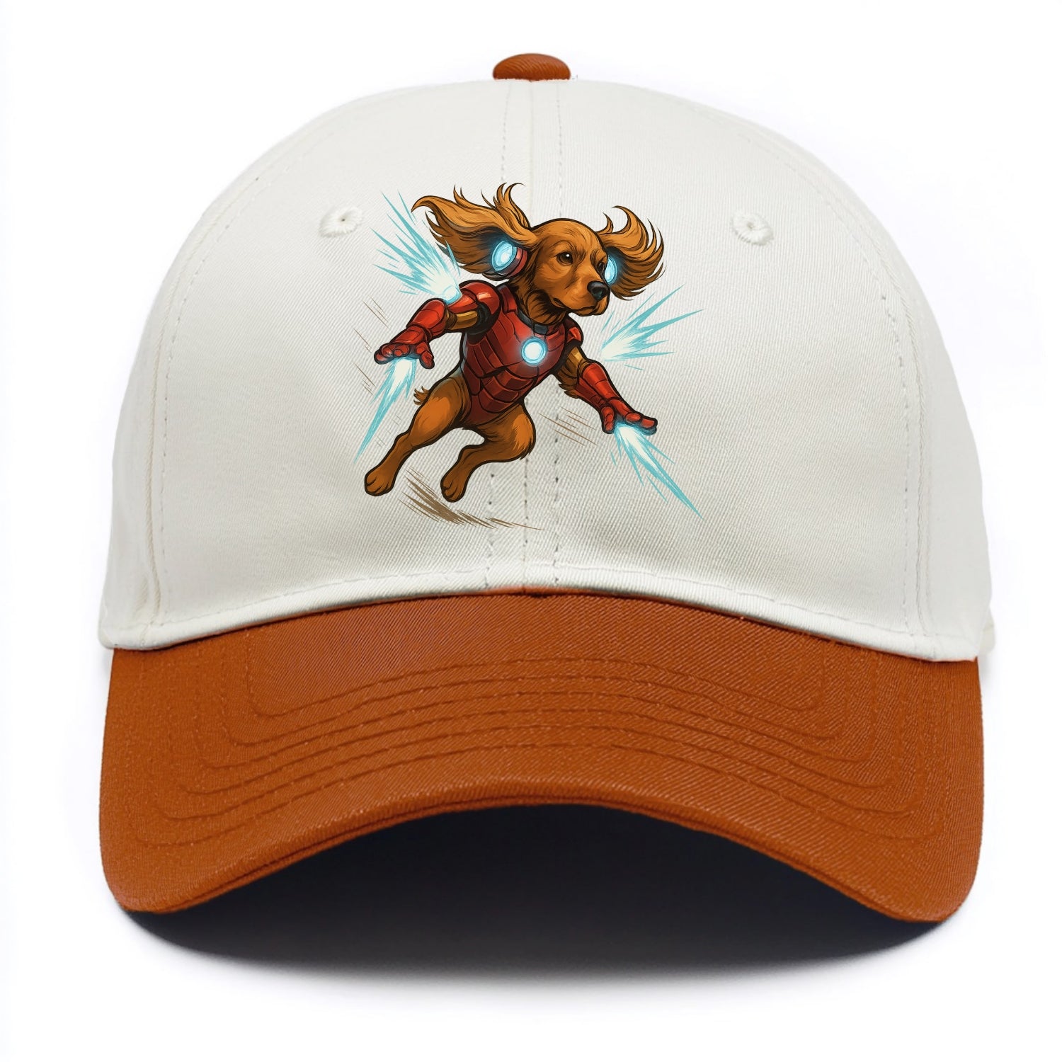 Cocker Spaniel Iron Man  - Two Tone Cap - Orange