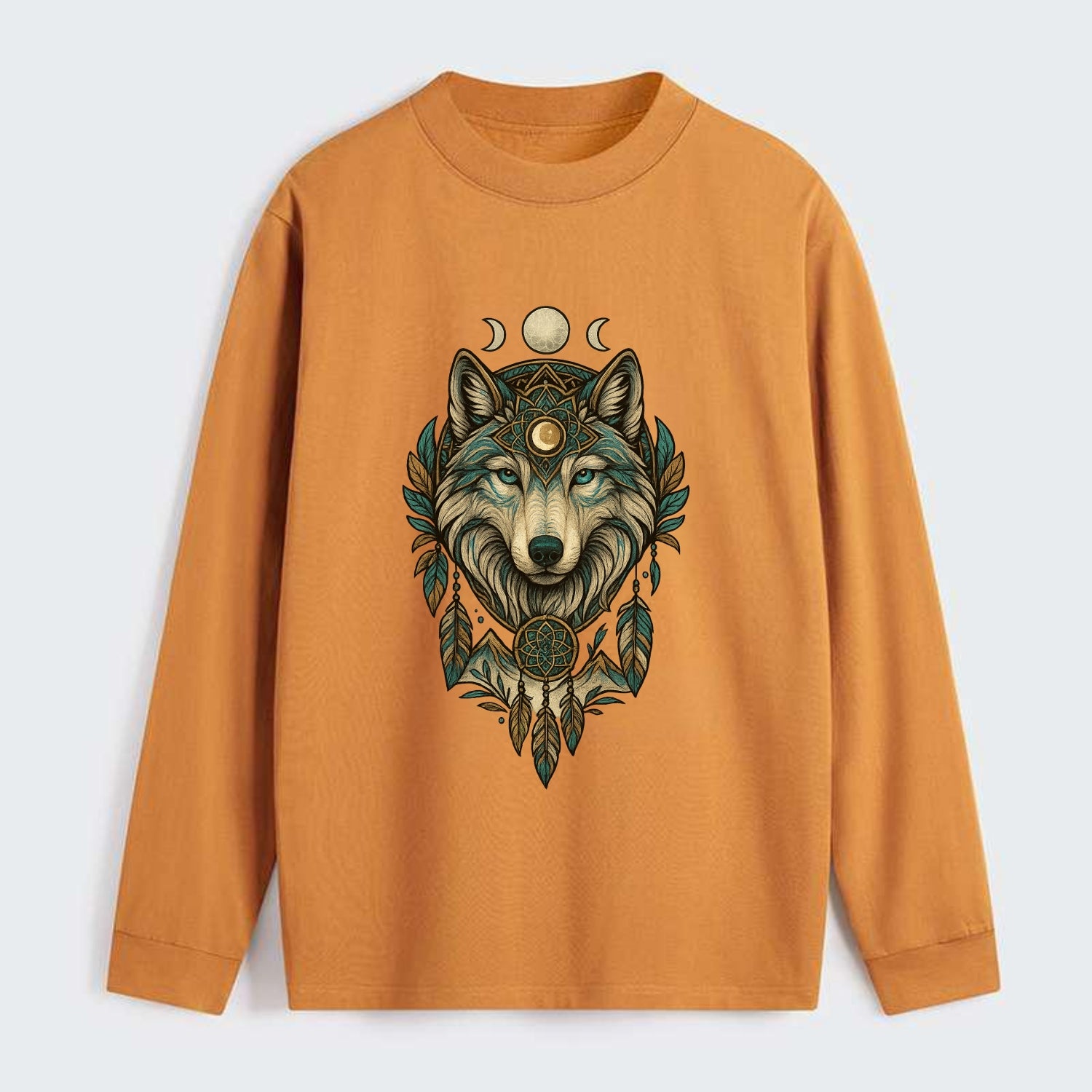 Pearl Wolf Shimmer  - Classic Long Sleeve Shirt - Orange