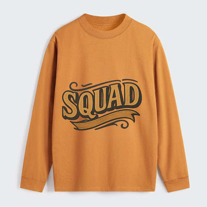 Bold typography design - "SQUAD" - your crew, your people - Classic Long Sleeve Shirt - Orange
