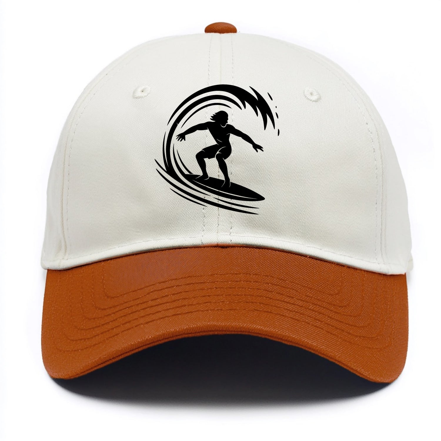 Hawaiian surfer riding big wave - Two Tone Cap - Orange