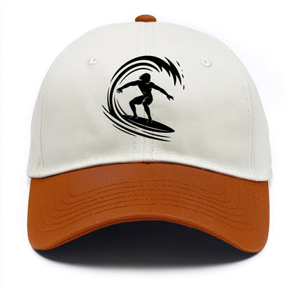 Hawaiian surfer riding big wave - Two Tone Cap - Orange