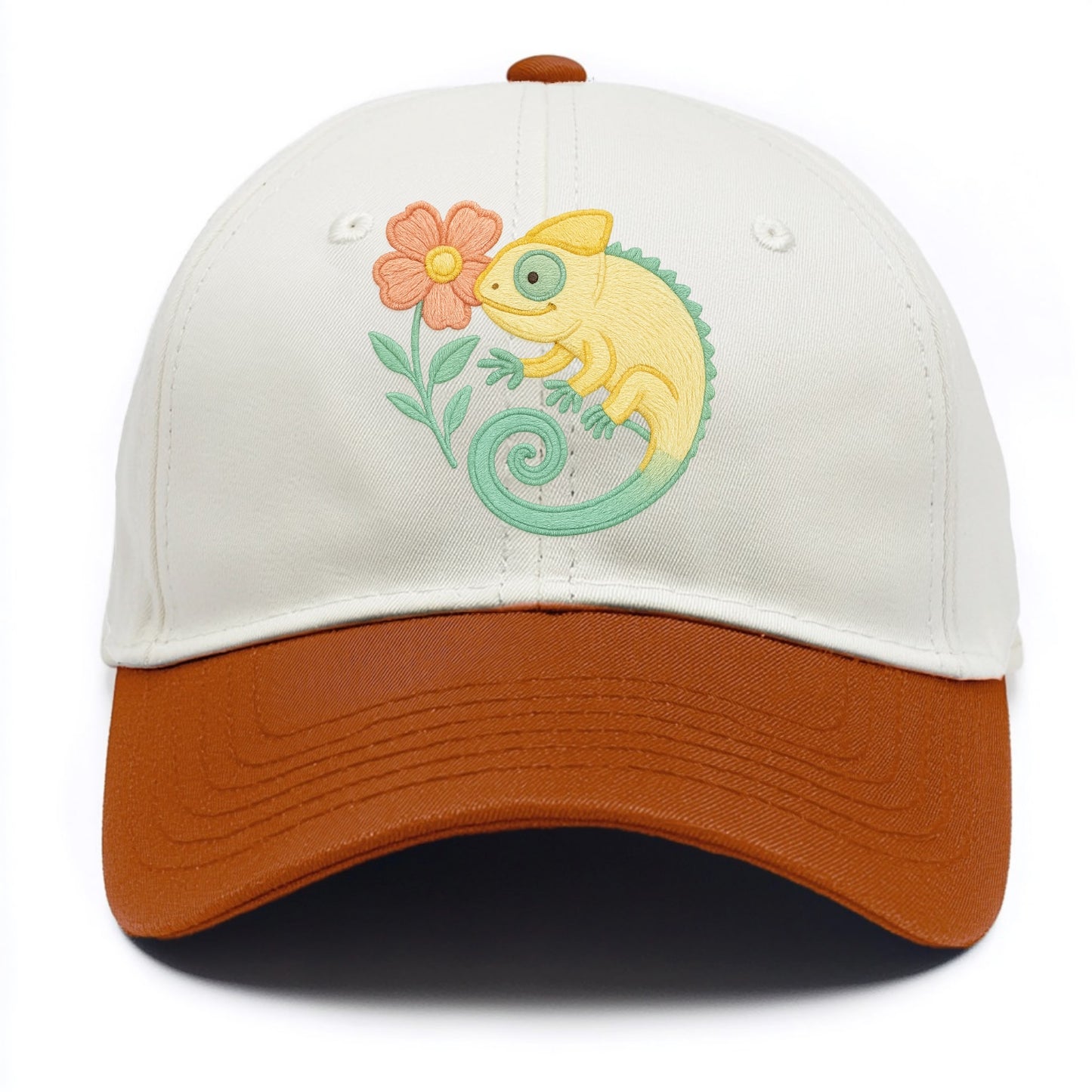 Yellow Chameleon - Two Tone Cap - Orange