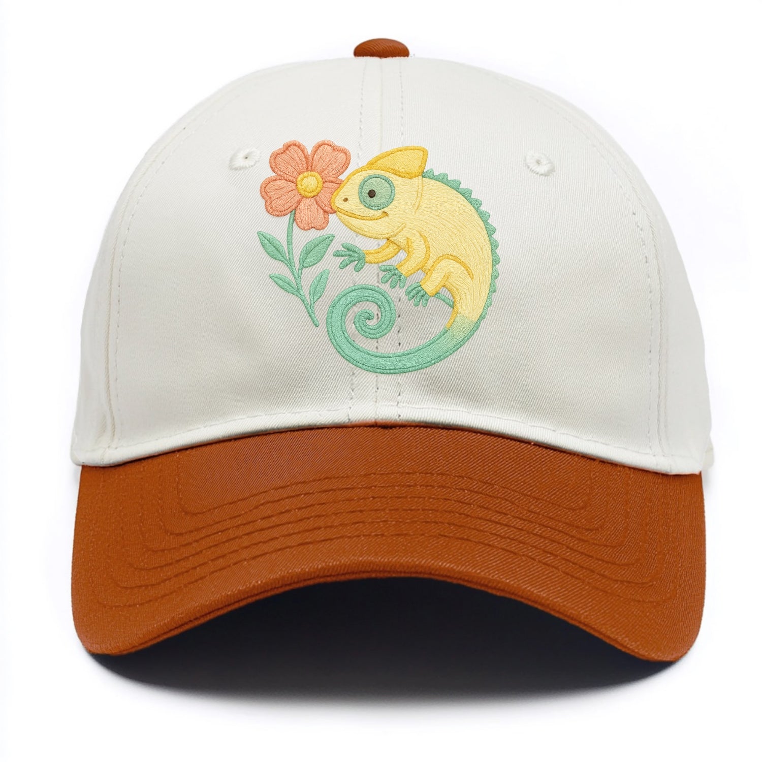 Yellow Chameleon - Two Tone Cap - Orange