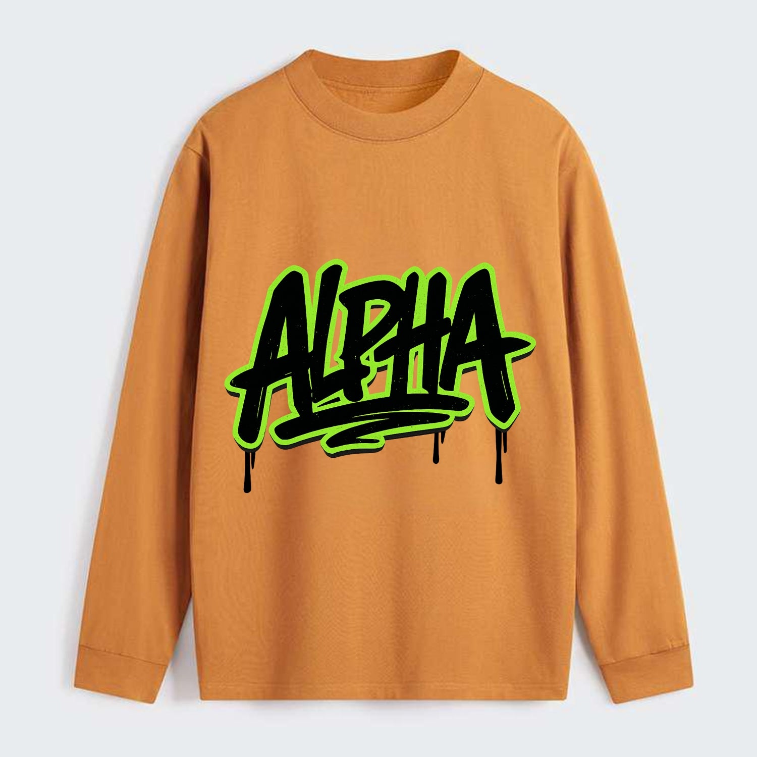 Bold typography design - "ALPHA" - leader of the pack - Classic Long Sleeve Shirt - Orange