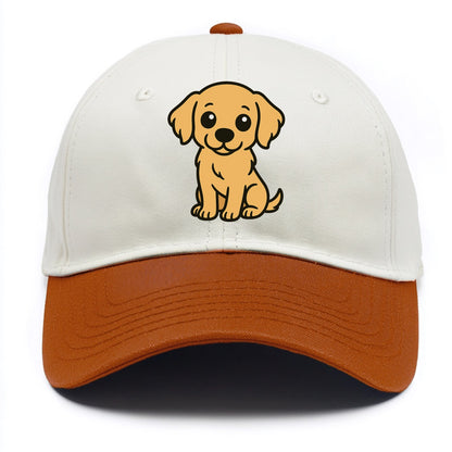 Golden Retriever - Head tilt curious pose - Two Tone Cap - Orange