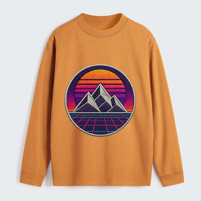 Retrowave Mountains - Classic Long Sleeve Shirt - Orange