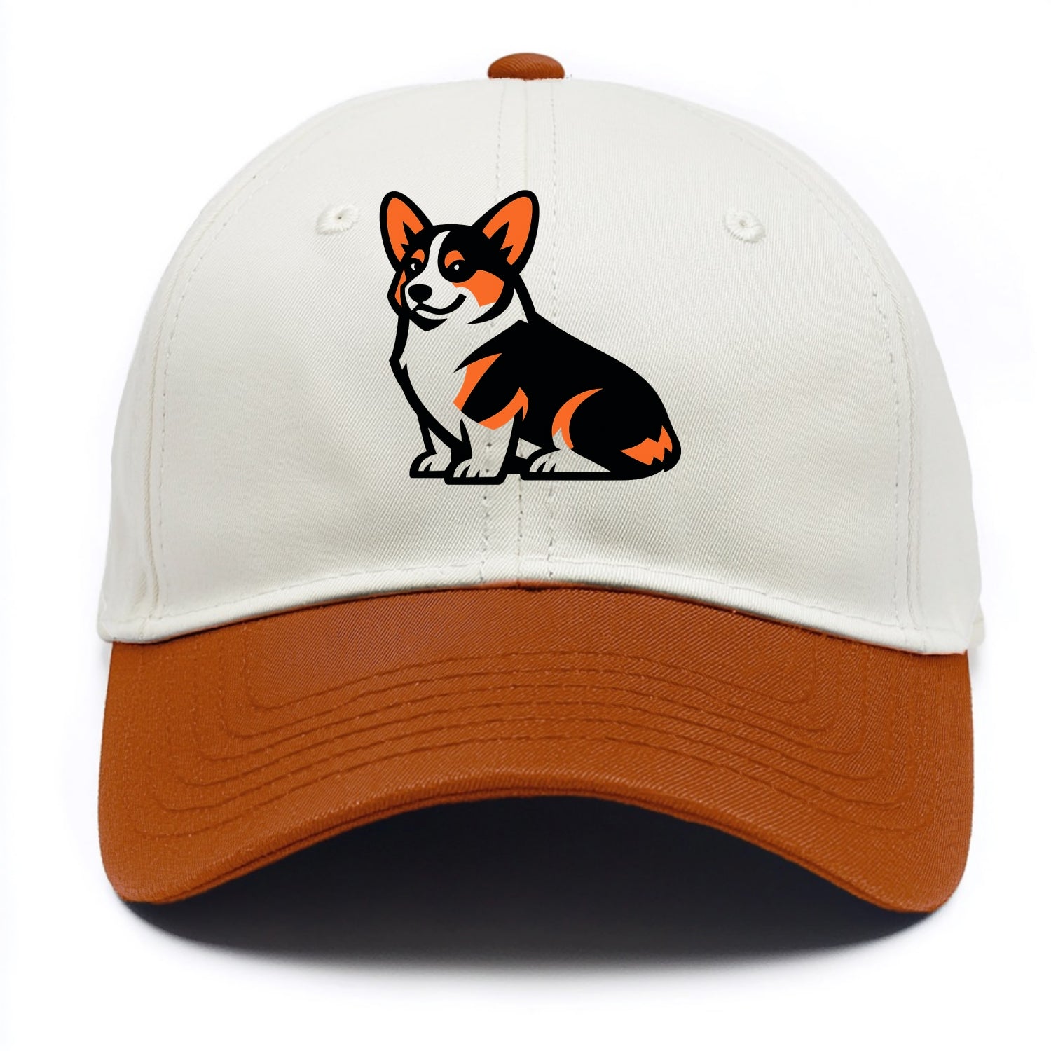 Tricolor Corgi Charm - Two Tone Cap - Orange