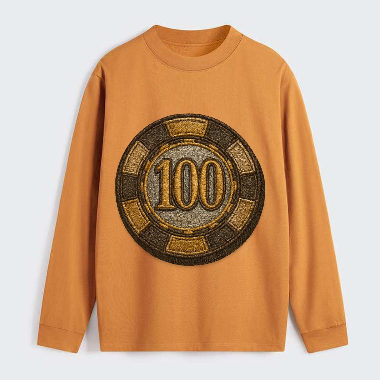 Poker Chip  - Classic Long Sleeve Shirt - Orange
