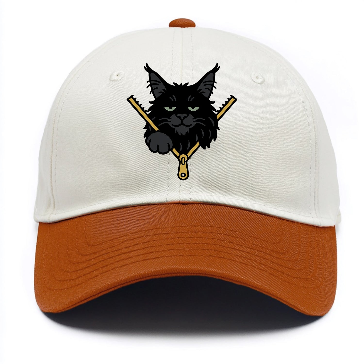 Black Maine Coon - Two Tone Cap - Orange
