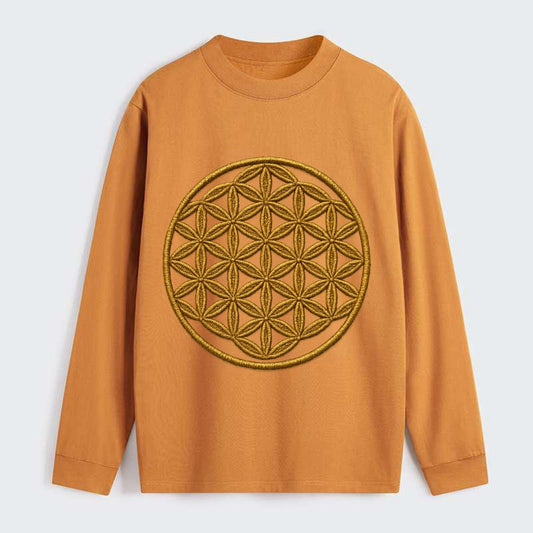Flower of Life  - Classic Long Sleeve Shirt - Orange