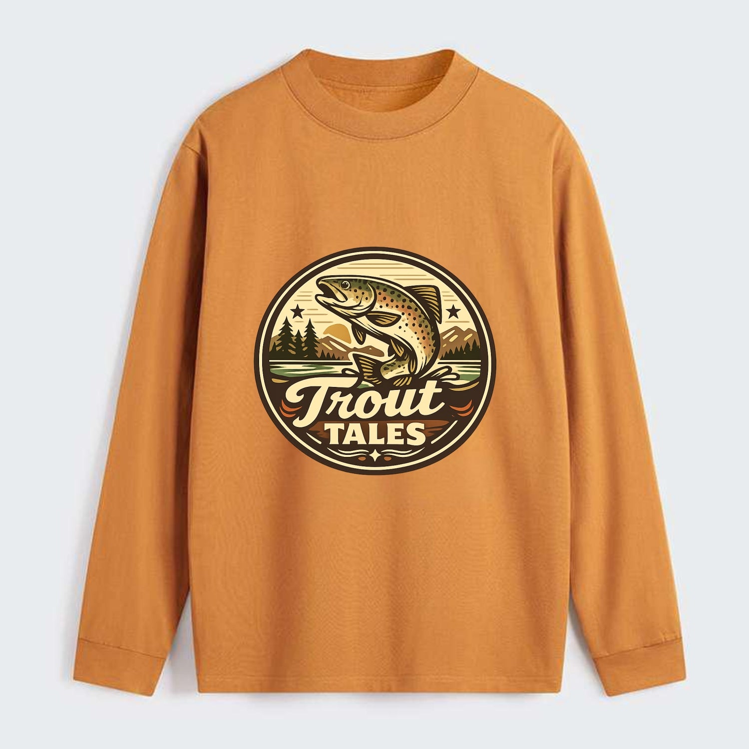 Trout Tales Adventure Emblem - Classic Long Sleeve Shirt - Orange