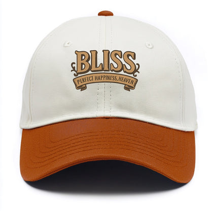 Bold typography design - "BLISS" - perfect happiness, heaven - Two Tone Cap - Orange