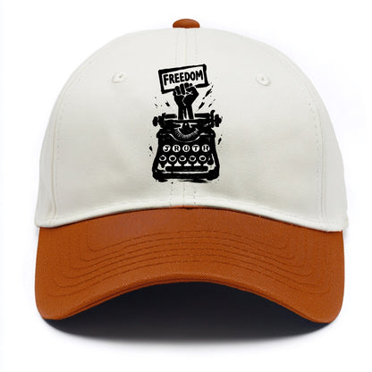 Typewriter keys - journalism and truth ink art - Two Tone Cap - Orange