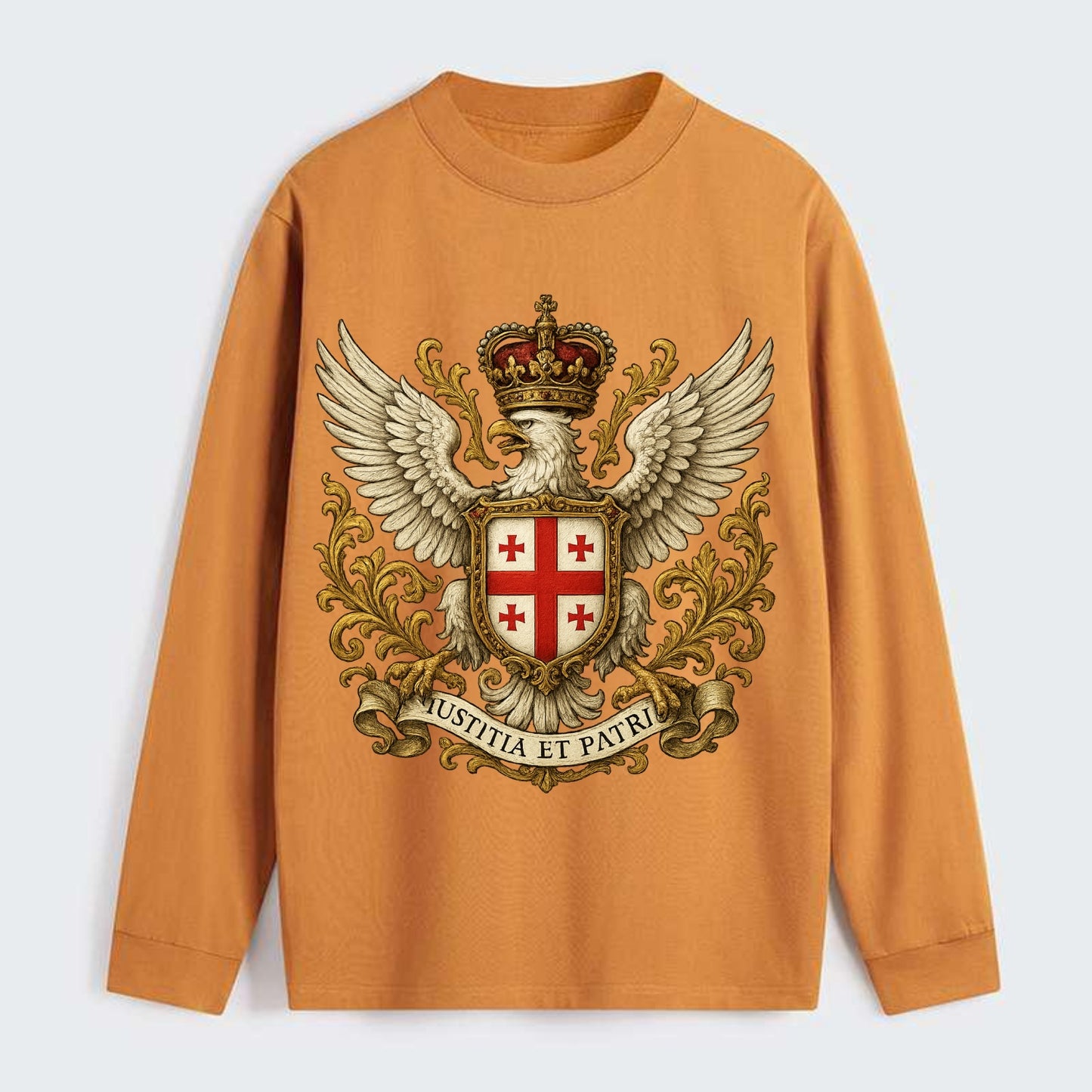 Georgia White Eagle Emblem - Classic Long Sleeve Shirt - Orange