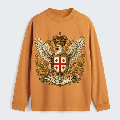 Georgia White Eagle Emblem - Classic Long Sleeve Shirt - Orange